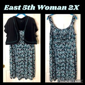 East 5th Woman 2X dress & short bolero jacket